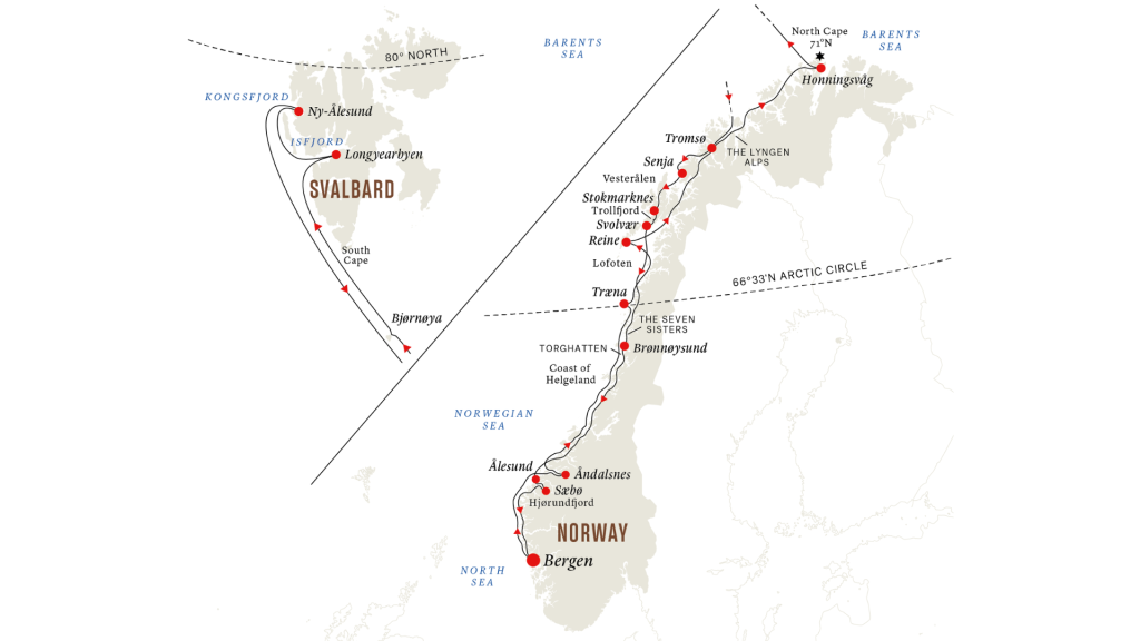 Route map for 13D12N : Arctic Norway Frontier Oslo