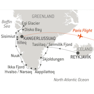 Route map for 14D13N : Greenland Expedition to the edge of the Ice Sheet