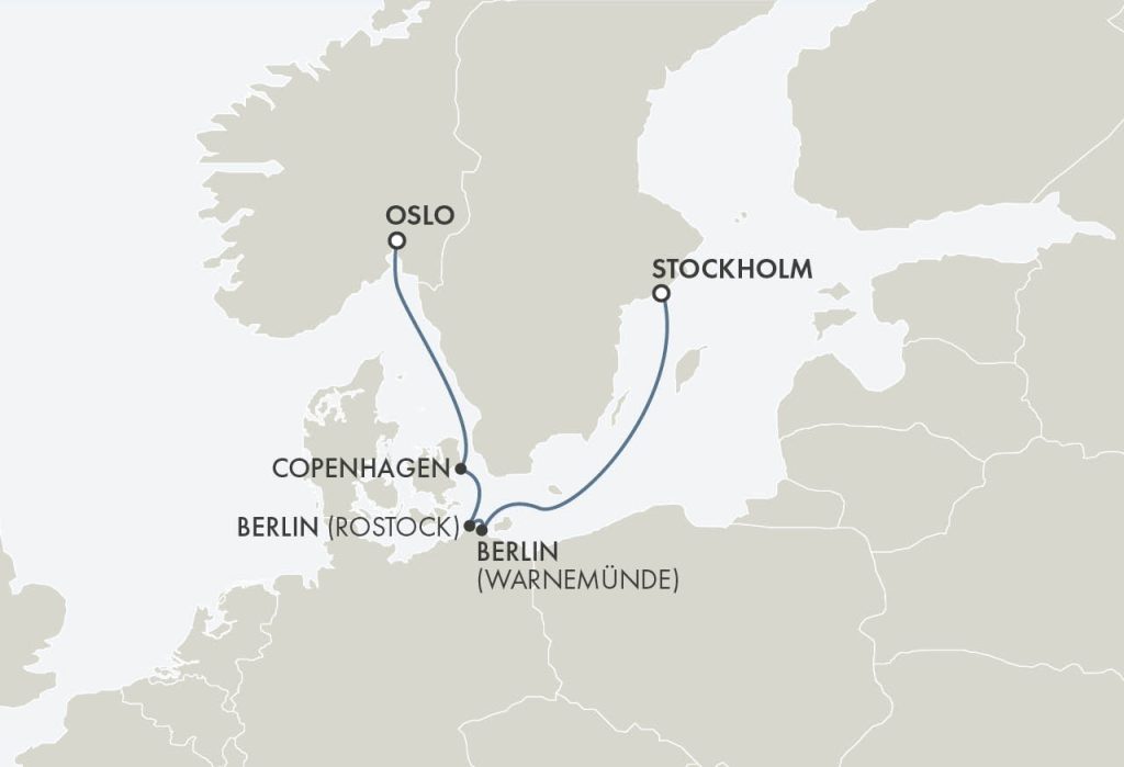 Route map for 11D10N Stockholm – Oslo (STORIED SCANDINAVIA)