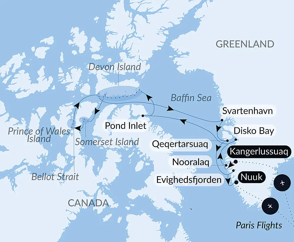 Route map for 20D19N : In the heart of the Northwest Passage