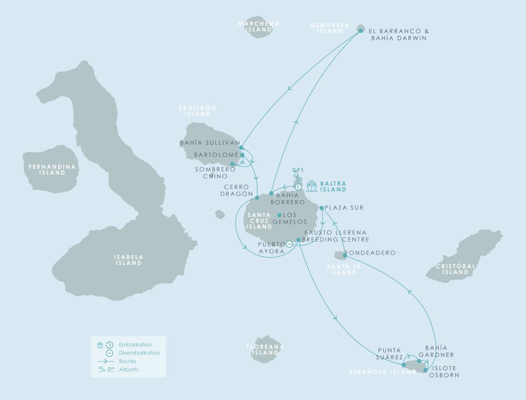 Route map for 8D7N Galápagos: Islands of Evolution